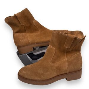 Lucky Brand Rhetty Suede Leather Ankle Booties Brown Women's 7.5M